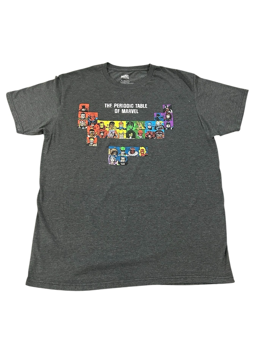 Marvel Periodic Table Superheroes Graphic T-Shirt Comic Book Nerd Geek